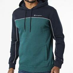 Sweat Capuche 217850 Bleu Marine Bleu Canard de Champion