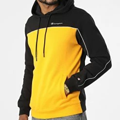 Sweat Capuche 217850 Jaune Noir de Champion -Champion Soldes champion 337690 217850 KK001 20220929T160427 03