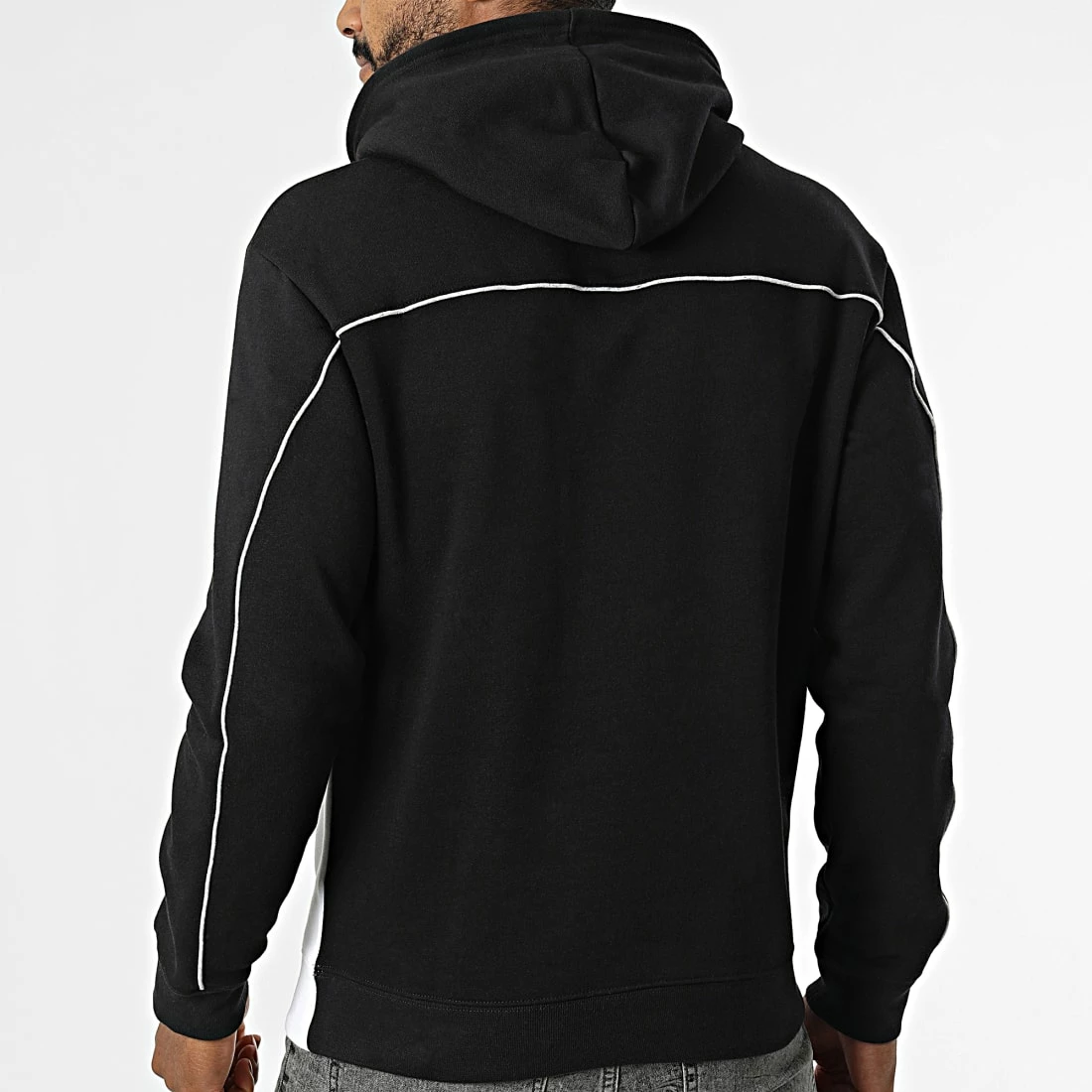Sweat Capuche 217850 Blanc Noir de Champion 6 Sweat Capuche 217850 Blanc Noir de Champion – Image 4