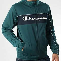 Ensemble Veste Et Pantalon Jogging 218100 Bleu Marine Vert de Champion -Champion Soldes champion 337707 218100 GS549 20221006T155355 03