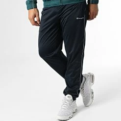 Ensemble Veste Et Pantalon Jogging 218100 Bleu Marine Vert de Champion -Champion Soldes champion 337707 218100 GS549 20221006T155356 04