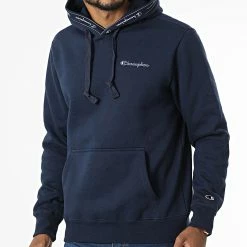 Sweat Capuche A Bande 217869 Bleu Marine de Champion