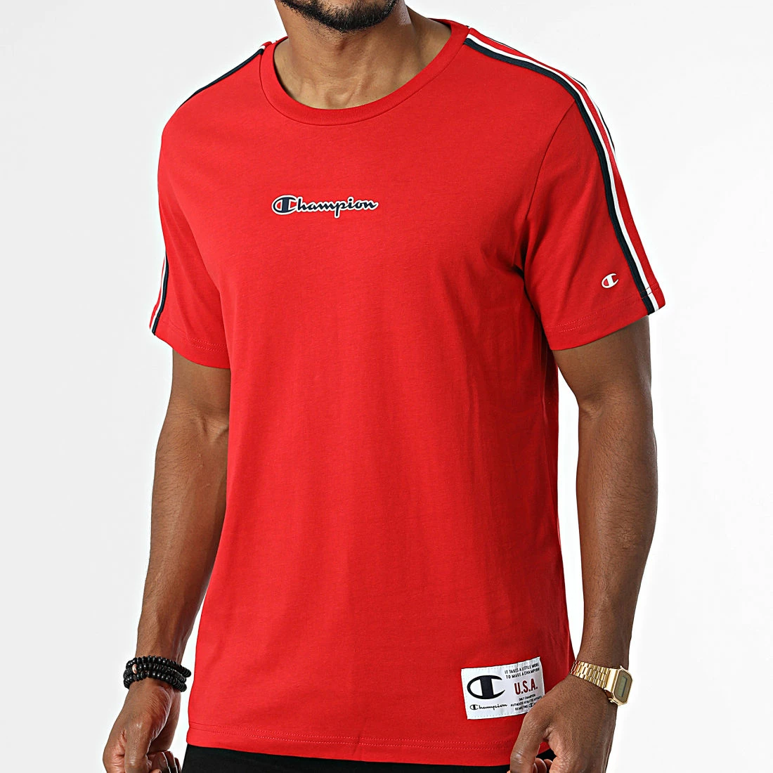 Tee Shirt A Bandes 217848 Rouge de Champion 3 Tee Shirt A Bandes 217848 Rouge de Champion