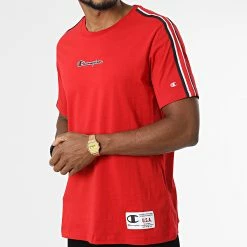 Tee Shirt A Bandes 217848 Rouge de Champion 8 Tee Shirt A Bandes 217848 Rouge de Champion -Champion Soldes champion 339313 217848 RS053 20221003T150624 03
