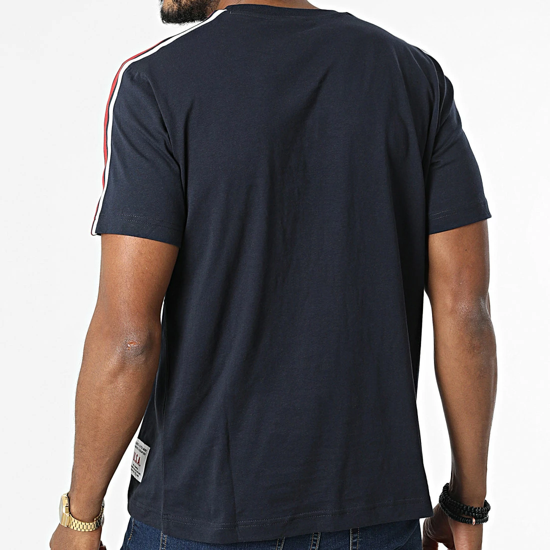 Tee Shirt A Bandes 217848 Bleu Marine de Champion 6 Tee Shirt A Bandes 217848 Bleu Marine de Champion – Image 4