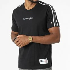 Tee Shirt A Bandes 217848 Noir de Champion 8 Tee Shirt A Bandes 217848 Noir de Champion -Champion Soldes champion 339330 217848 KK001 20220929T160304 03