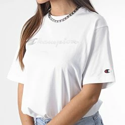 Tee Shirt Femme 115496 Blanc de Champion 8 Tee Shirt Femme 115496 Blanc de Champion -Champion Soldes champion 339472 115496 WW001 20221021T160715 03