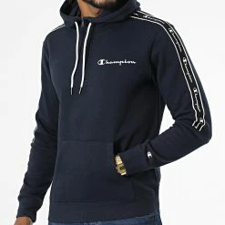 Sweat Capuche A Bandes 217831 Bleu Marine de Champion 8 Sweat Capuche A Bandes 217831 Bleu Marine de Champion -Champion Soldes champion 339578 217831 BS501 20221003T150930 03