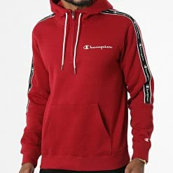 Sweat Capuche A Bandes 217831 Bordeaux de Champion
