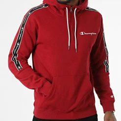 Sweat Capuche A Bandes 217831 Bordeaux de Champion -Champion Soldes champion 339601 217831 RS506 20221003T150551 03