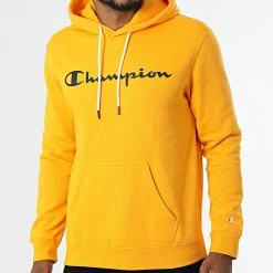 Sweat Capuche 218282 Jaune de Champion