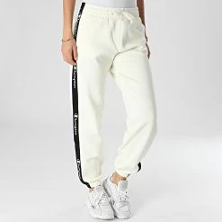 Pantalon Jogging A Bandes Femme 115576 Beige de Champion -Champion Soldes champion 340016 115576 WW005 20221110T145257 03