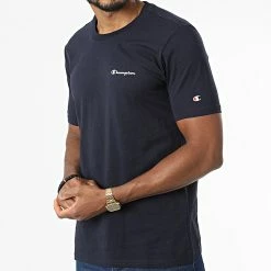Tee Shirt 218292 Bleu Marine de Champion -Champion Soldes champion 340019 218292 BS501 20221003T151018 03
