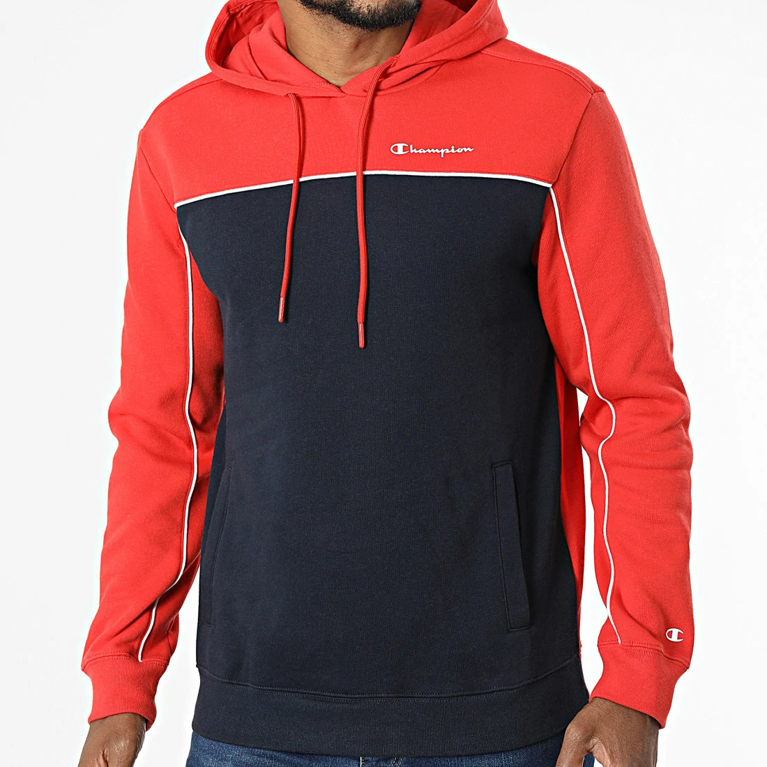 Sweat Capuche 217850 Bleu Marine Orange de Champion 3 Sweat Capuche 217850 Bleu Marine Orange de Champion