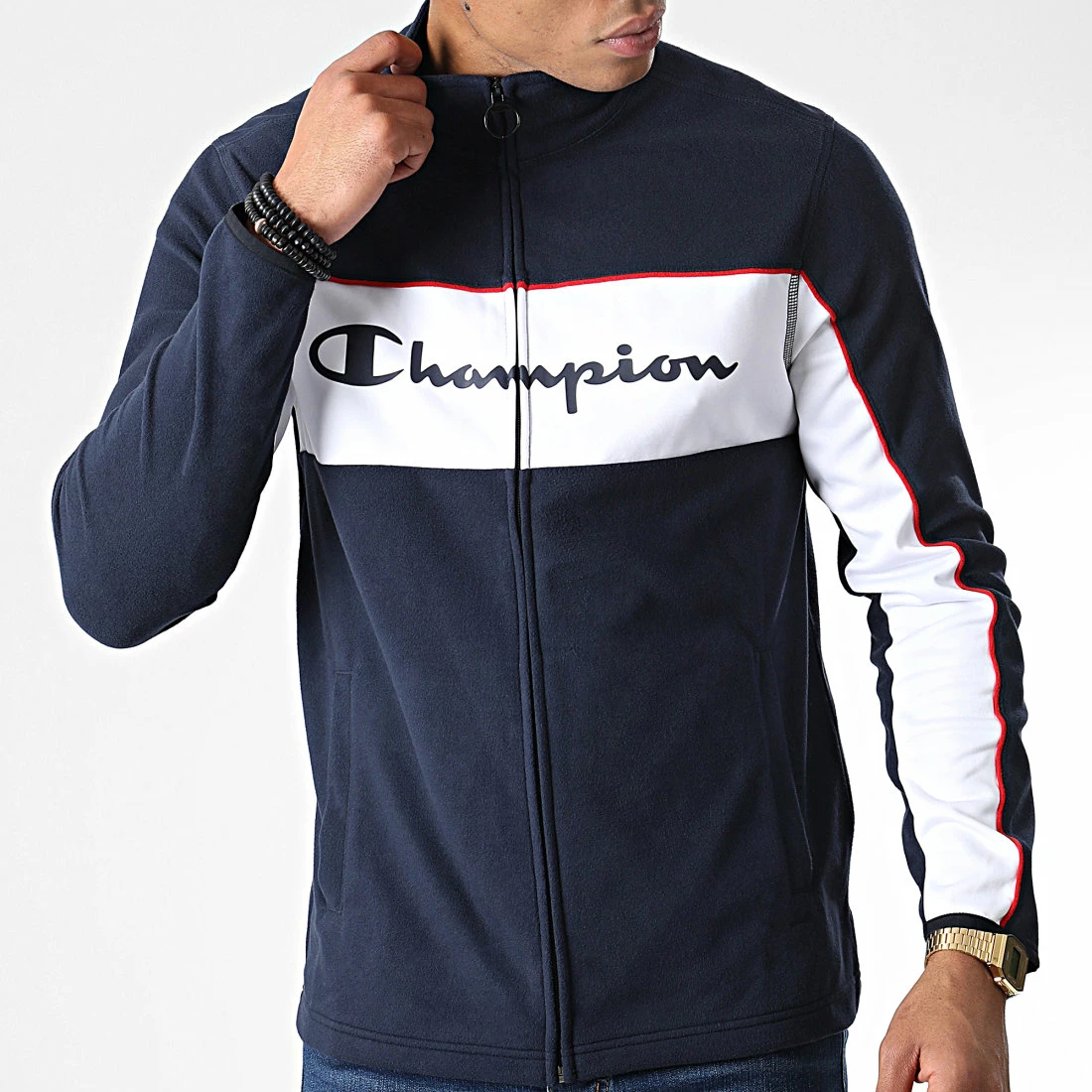 Veste Zippé Polaire 218104 Bleu Marine de Champion 5 Veste Zippé Polaire 218104 Bleu Marine de Champion – Image 3