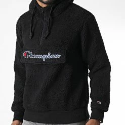 Sweat Capuche Col Zippé Fourrure 218092 Noir de Champion -Champion Soldes champion 343409 218092 KK001 20221020T152219 03