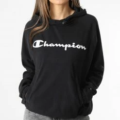Sweat Capuche Polaire Femme 115962 Noir de Champion -Champion Soldes champion 344596 115692 KK001 20221115T143906 03