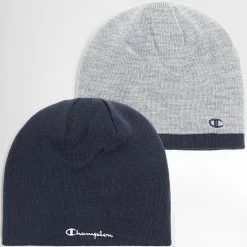 Bonnet Réversible 804673 Gris Chiné Bleu Marine de Champion