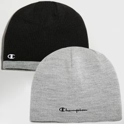 Bonnet Réversible 804673 Noir Gris Chiné de Champion