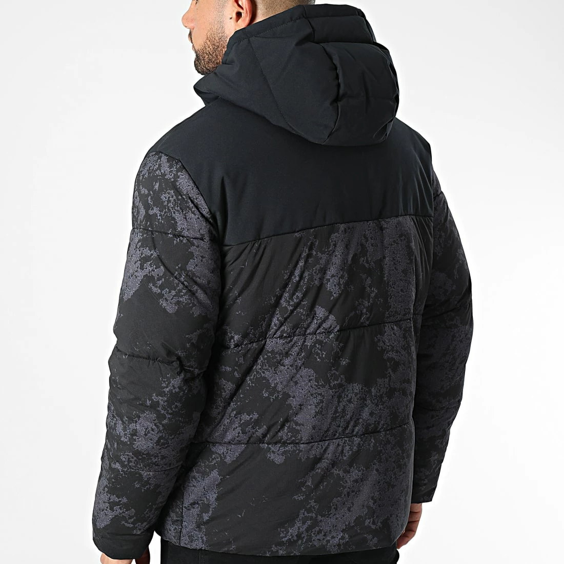 Doudoune Capuche 218085 Noir Gris Anthracite de Champion 6 Doudoune Capuche 218085 Noir Gris Anthracite de Champion – Image 4